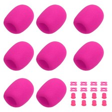 8 Set Mic Cover Foam, 1.34" Silicone Ring, Sleeve Holder, Rose