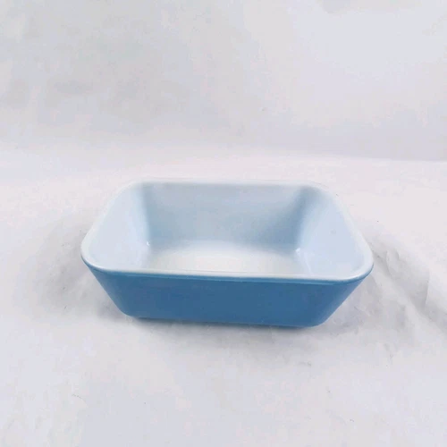 PYREX #502-B Blue Refrigerator Dish Mini Loaf Pan, No Lid vintage 6.75”
