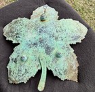 VINTAGE GREEN METAL LEAF SHAPED BOWL – MADE IN INDIA — photo 6