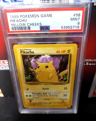 1999 Pokemon Base Pikachu Yellow Cheeks #58 PSA 9 Mint