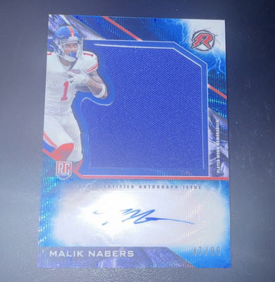 Topps 2025 Resurgence Malik Nabers Giants RPA-MN Blue Surge /99 RC Auto Patch