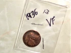 1936 WHEAT-BACK PRNNY - GRADES "VERY FINE"