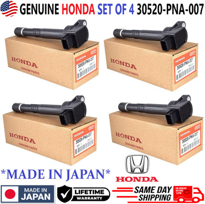 GENUINE HONDA x4 Ignition Coils For 2002-2011 Honda 2.0L I4 2.4L, 30520-PNA-007