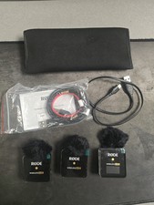 Rode Wireless GO II Wireless Mic System 3 Units USB Cables Case Storage Bag