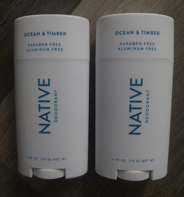 Native Deodorant Ocean & Timber Scent 2.65 oz - 2 PACK NEW SHIPS FAST