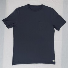 Vuori Mens Shirt Gray Linear Tech Performance Tee Pocket Stretch