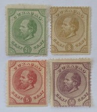 CURACAO CLASSICS 1873-1876 x4. No Gum as Issued. €110.