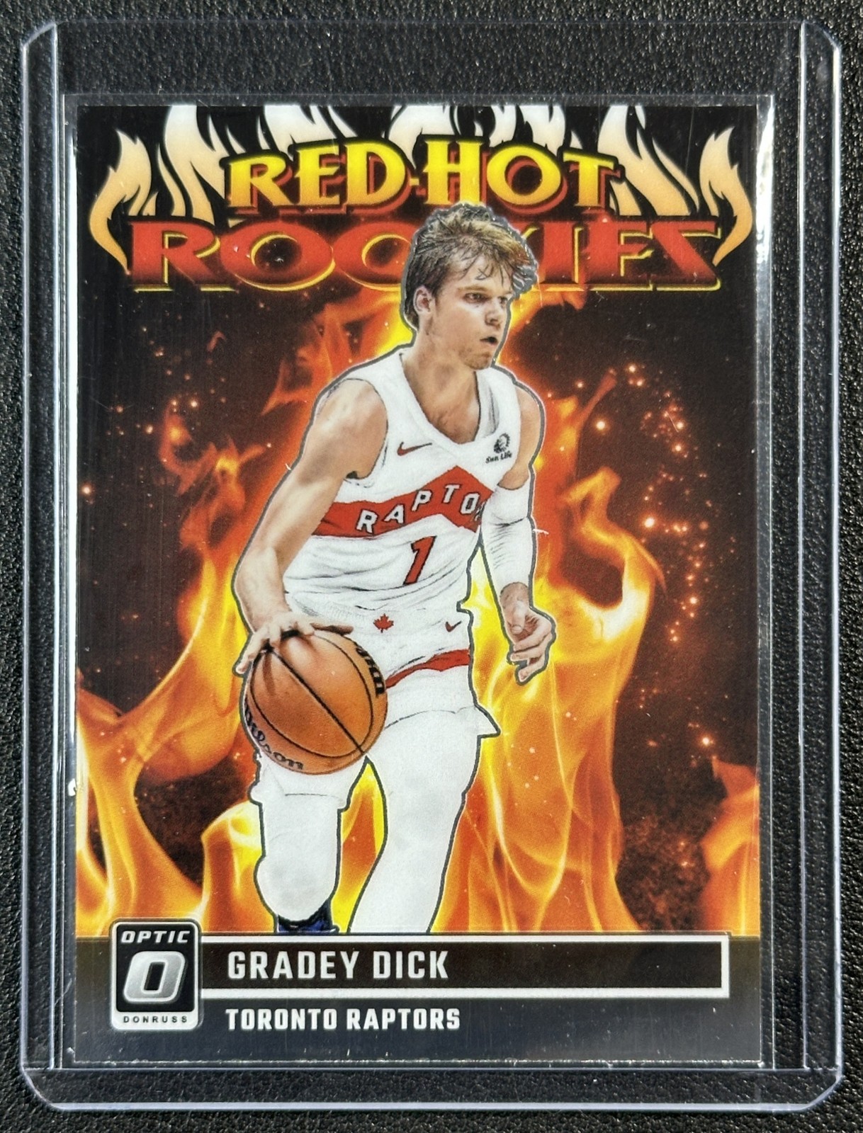GRADEY DICK 2023-24 PANINI DONRUSS OPTIC #13 RED HOT ROOKIES RC RAPTORS