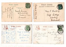 c1908 Postcards KE VII Clevedon Plymouth Ilfracombe Malvern Postal History