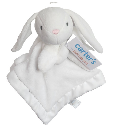 Carter Baby Security Blanket White Bunny Just One You Cuddle Plush