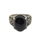 Vintage Avon RJ Graziano Black Onyx Marcasite Sterling Silver 925 Ring Size 7