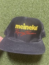 Vintage Snapback Hat Meineke Racing Black/Yellow Retro 90s 80s Made In USA VTG