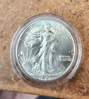 1947 p high grade (AU/BU) silver Walking liberty half dollar in acrylic capsule