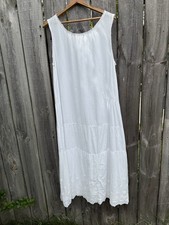 Antique Edwardian White Cotton Gown In Plus Size