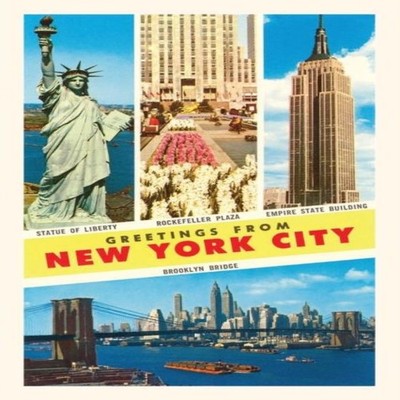 Vintage Journal Scenes Greetings from New York City Found Image P