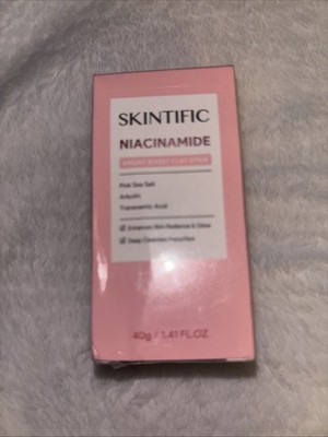 SKINTIFIC Niacinamide Bright Boost Clay Mask Stick 40g/1.4 fl oz NIB/sealed