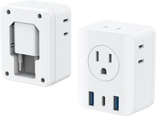 European Travel Plug Adapter 2 USB Type C Plug Power Adapter for US to Europe