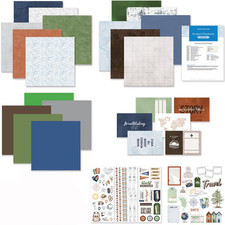 Creative Memories 6pk SET: "Global Getaway" 12x12 Paper, Stickers, Mats, etc-NEW