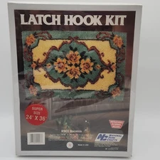 Vintage National Yarn Crafts Latch Hook Kit, Design Number R901 Rococco