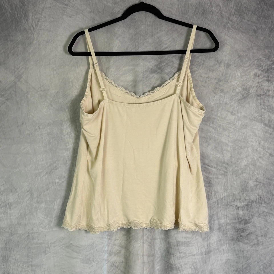 De colección Y2K i.e. Cami Top Mujer Talla 1X Encaje Borde Crema Capas Hada Cottagecore Foto 2 de 4