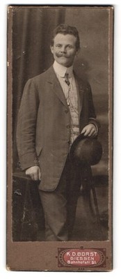 Photograph K. D. Borst, Giessen, Bahnhofstrasse 61, portrait young gentleman in Qty 
