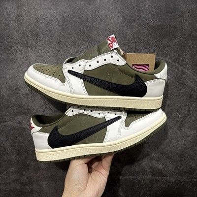 AJ 1 Retro Low OG SP Travis Scott Medium Olive DM7866-200 Men's Shoe Sizes 4-13