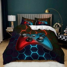 Gamer Bedding Set for Boys - Twin Size Gaming Duvet Cover with 2 Pillow Shams...