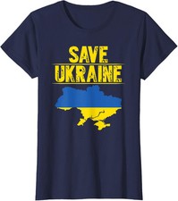 Save Ukraine Ukrainian Flag Support Ukraine Pray Ladies' Crewneck T-Shirt