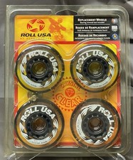 Roll USA 1995 Rollerblade Replacement Wheels W/ Tool Crystal Clear 72MM 78A
