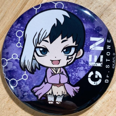 Japanese Anime Dr Stone Trading Can Badge Gen Asagiri Chibi Characters japanese-anime-dr-stone-trading-can-badge-gen-asagiri-chibi-characters