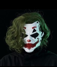 Joker Cyberpunk Clown Mask 2D Resin Cosplay Halloween Anime Prop Gift