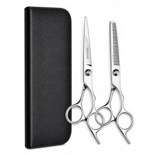 Professional Stainless Steel Hair Cutting Scissors Kit with Thinning Shears