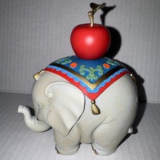 China Pure Brass Copper Painted Fengshui Lucky Apple Elephant Statue