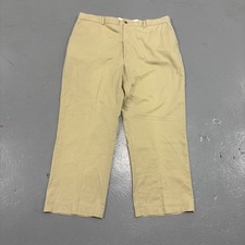 Orvis Mens Khaki Chino Pants Size 40 Flat Front Cotton Blend Made in USA