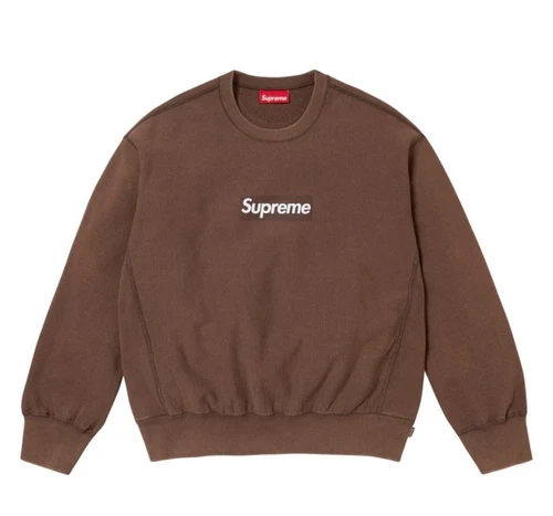 Logo Supreme boîte lavée col rond marron taille S *COMMANDE CONFIRMÉE* LIVRAISON GRATUITE✅