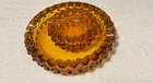 Vintage Fenton Amberina Glass Ashtray Hobnail 6.25” Diameter plus 3 1/2" set