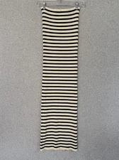 Zara Strapless Dress Womens Large Whit Ivory Striped Stretchy Knit 