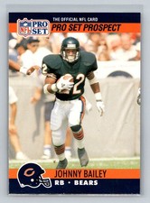 1990 Pro Set Rookie RC #743a Johnny Bailey Chicago Bears Football Card. rookie card picture