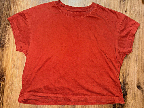 Banana Republic Supima Cotton Knit crop T-Shirt Solid Brown XS