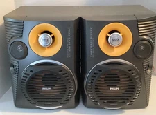 Philips FWB C550/17 3-Way Max Bass Reflex 6 Ohms Bookshelf Speakers Pair Black