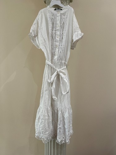 Ralph Lauren Womens White Embroidered Short Sleeve V Neck Sheath Dress NWT SZ 8 - Picture 2 of 8