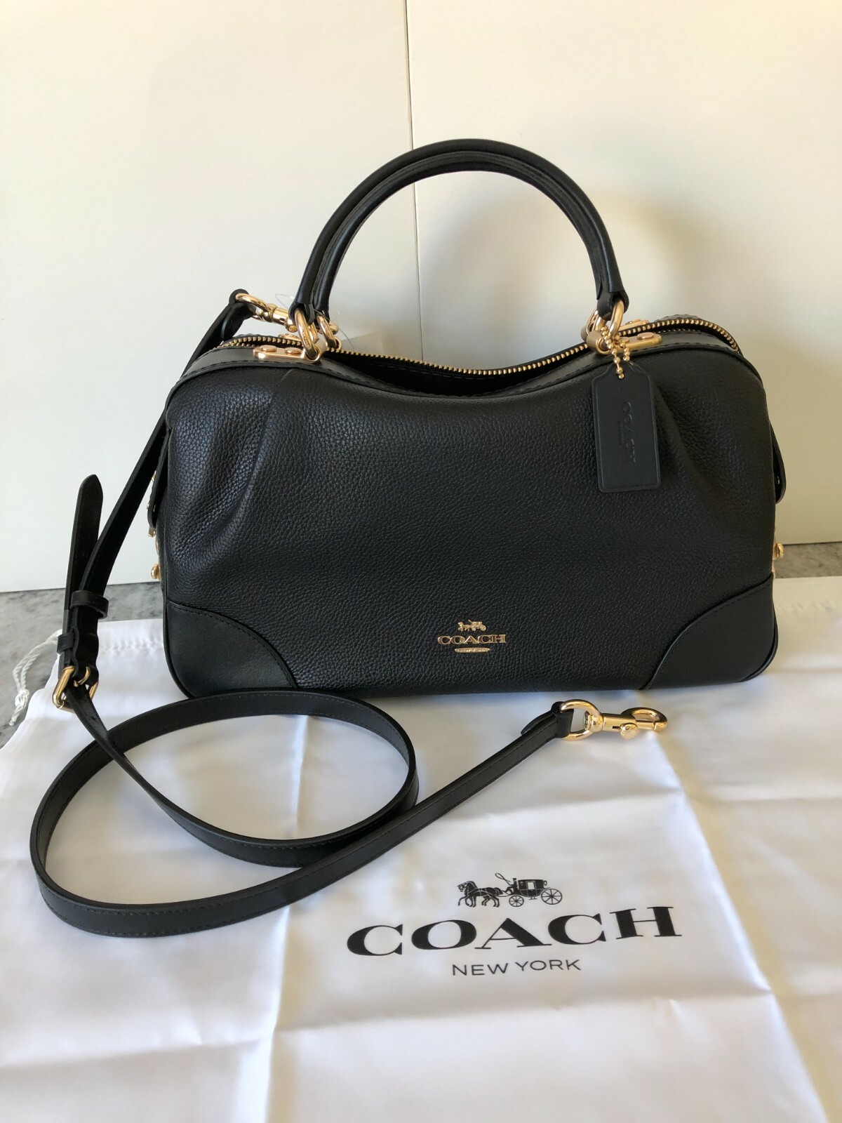 coach polished pebble leather lane satchel
