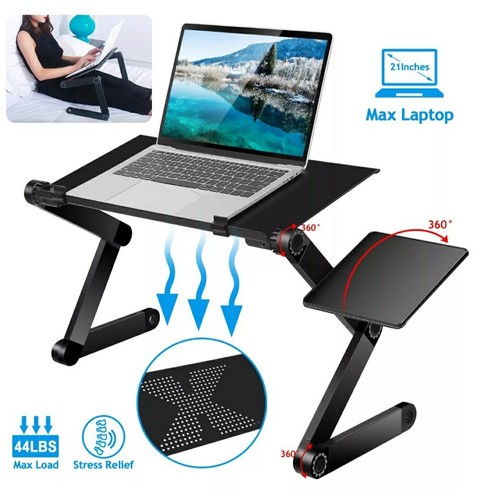 360° Adjustable Laptop Table Stand Lap Sofa Bed Tray Computer Notebook Desk - Picture 2 of 11