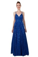 Formal Dress Miss Anne Cobalt Blue Sequin Size 16
