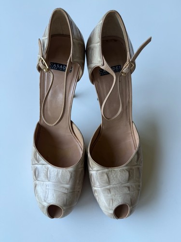 CASADEI Platform Ankle Strap High Heels Sz 7.5 - Picture 8 of 24