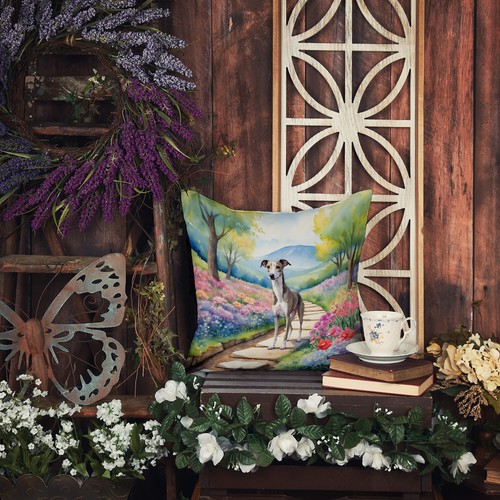 Whippet Spring Garden Path Throw Pillow - Picture 6 of 9