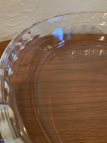 VINTAGE PYREX #229 CLEAR GLASS DEEP DISH PIE PLATE PAN SCALLOPED FLUTED EDGE 10" - Picture 3 of 5