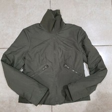 Divided H M Winter Jacket Olive Green Zipper Pocket Women Size Small
