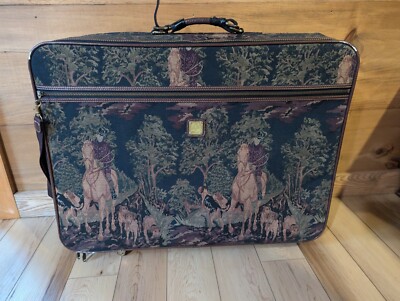 カサ　カスティーリョ　レセルパ Capezio Collection VTG Fox Hunt Equestrian Brown Leather Tapestry