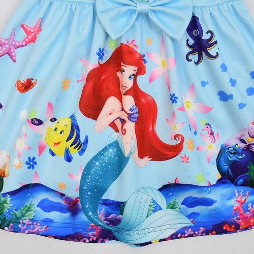 Ariel Prinzessin Kleid ärmelloser Rock Baby Cosplay Blume Schleife Kleid Mode - Bild 43 von 49